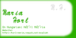 maria horl business card